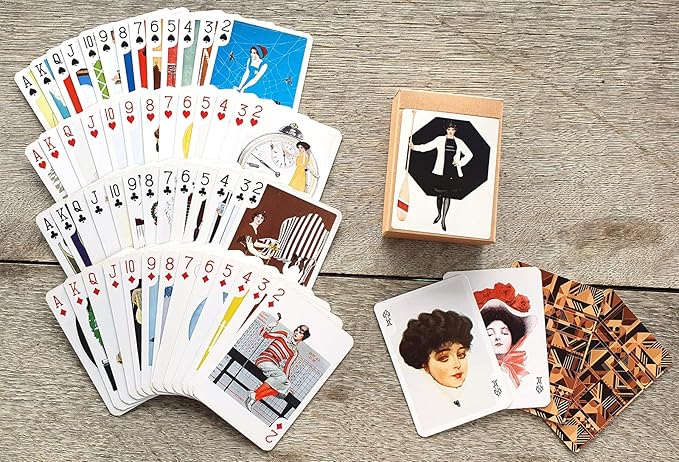 Art Deco Lady Playing Cards (Poker Deck 54 Cards All Different) Art Deco Lady Portrait by Coles
