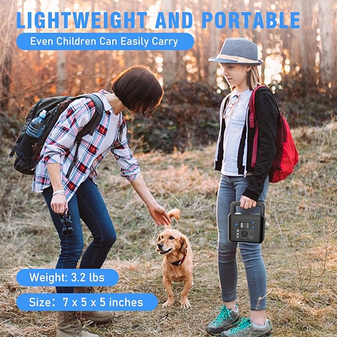 200W Portable Power Station, Powkey 120Wh/33,000mAh Power Bank with AC Outlet, 110V 6 Outputs Solar