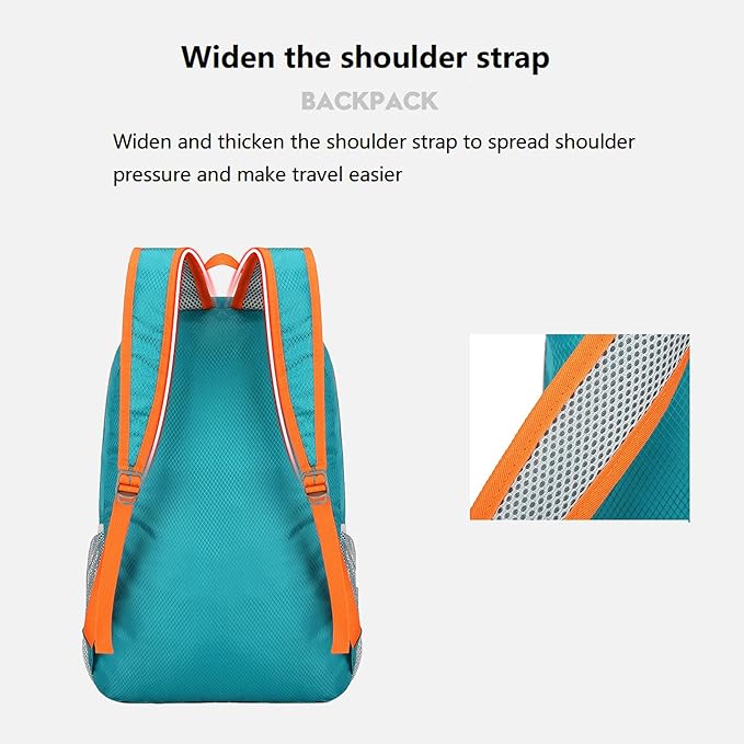 25L Foldable Hiking Backpack Lightweight Packable Basic-Daypack Collapsible Bag Water-Resistant