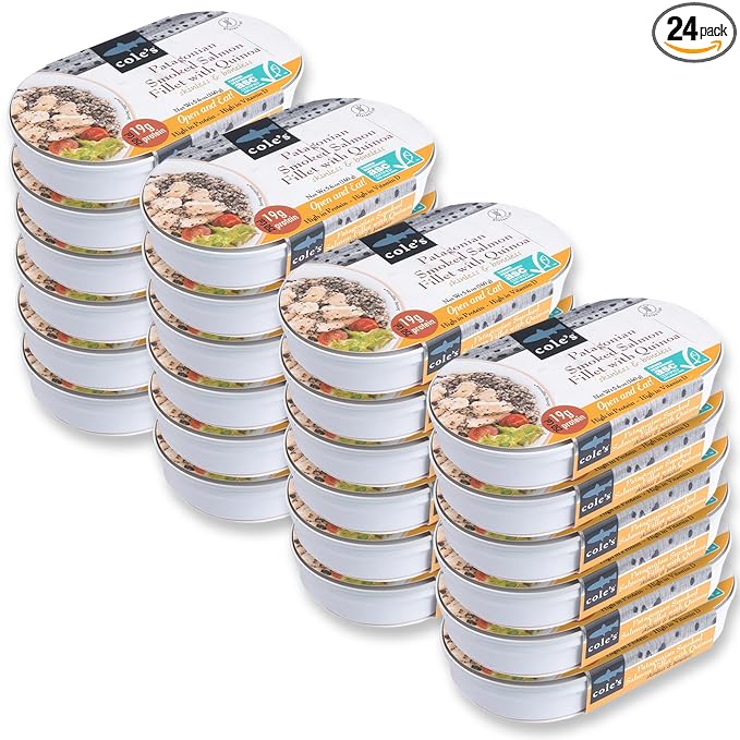 COLE’S - Patagonian Smoked Salmon Fillet with Quinoa| Ready to Eat Meal | 5.6 oz Hand-Packed Canned