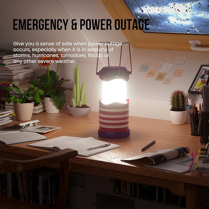 Lichamp LED Camping Lantern, 4 Pack Battery Powered Flashlight for Power Outages, Portable