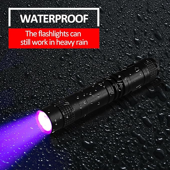 Beieverluck 10 Pack UV Black Light Flashlight Mini 395nm Pen Light with Clip LED Handheld