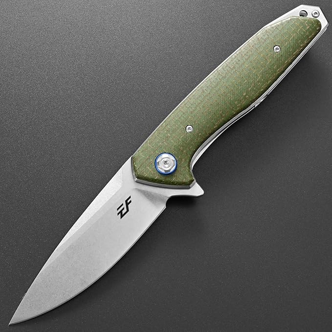 Eafengrow EF972 Folding Knife, D2 Steel Blade Micarta Handle Pocket Knife Folder for Outdoor