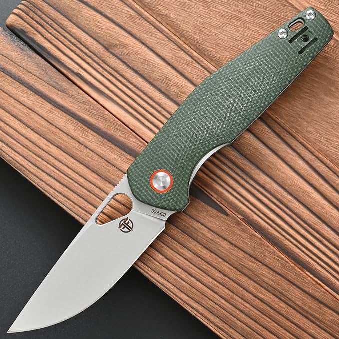 FF5 Folding Pocket Knife, DC53 Steel Blade Micarita Handle with Pocket Clip for Outdoor Camping