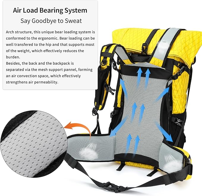 Hiking Backpack,40L to 50L Extra Large Capacity Hiking Bag,Internal Frame Camping Backpack,Upgraded