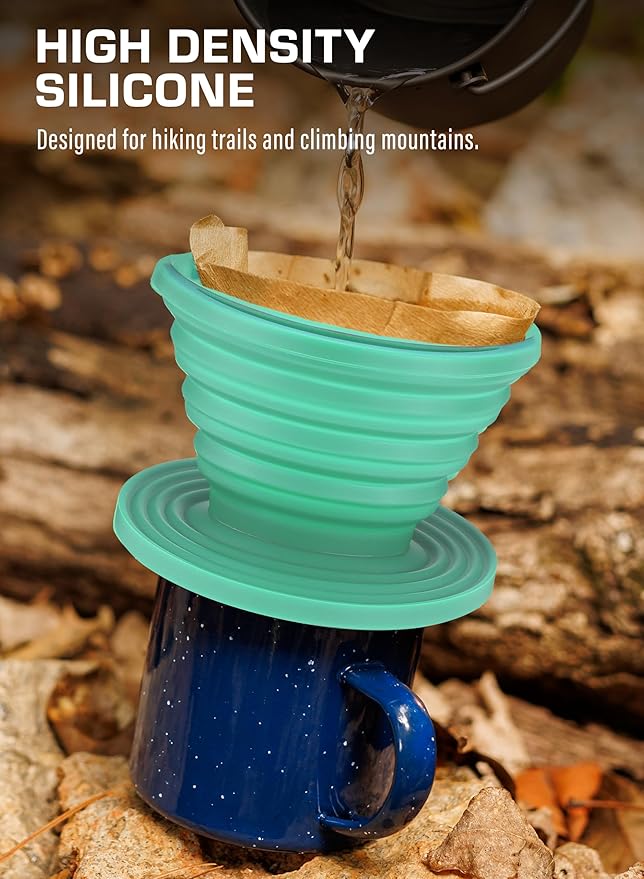 COLETTI Sierra Camping Pour Over Coffee Dripper — Collapsible Pour Over Coffee Dripper — Includes