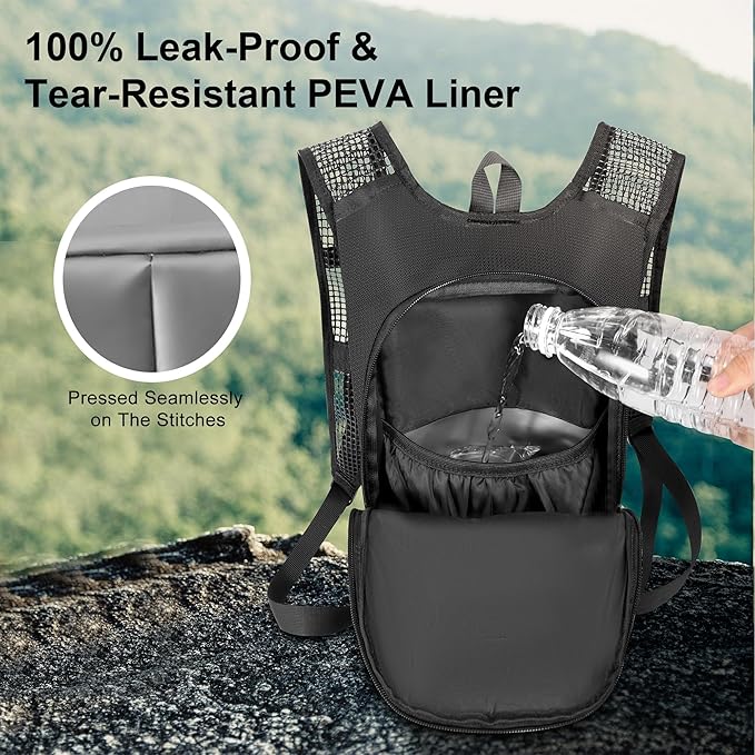 Hydration Backpack - Lightweight Water Backpack with 2L Water Bladder Bag, Running Hydration Vest