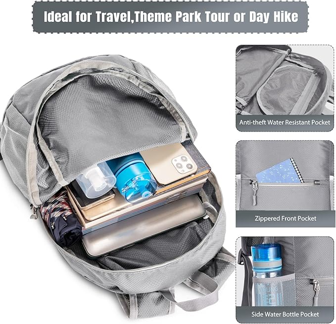 ZOMAKE Ultra Lightweight Hiking Backpack 20L, Packable Small Backpacks Water Resistant Daypack for