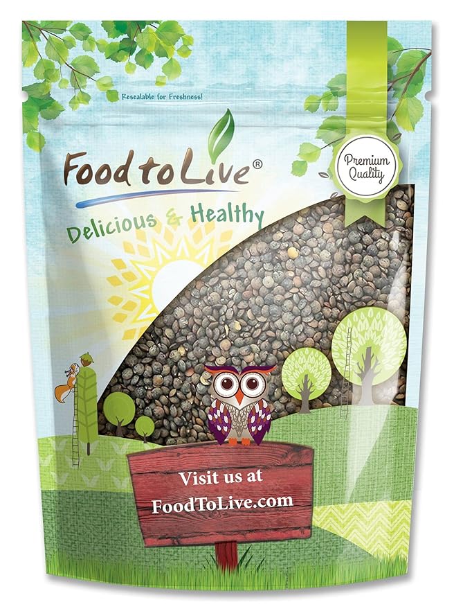 Food to Live French Green Lentils, 3 Pounds ??Whole Dry Beans, Raw, Sproutable, Vegan, Kosher