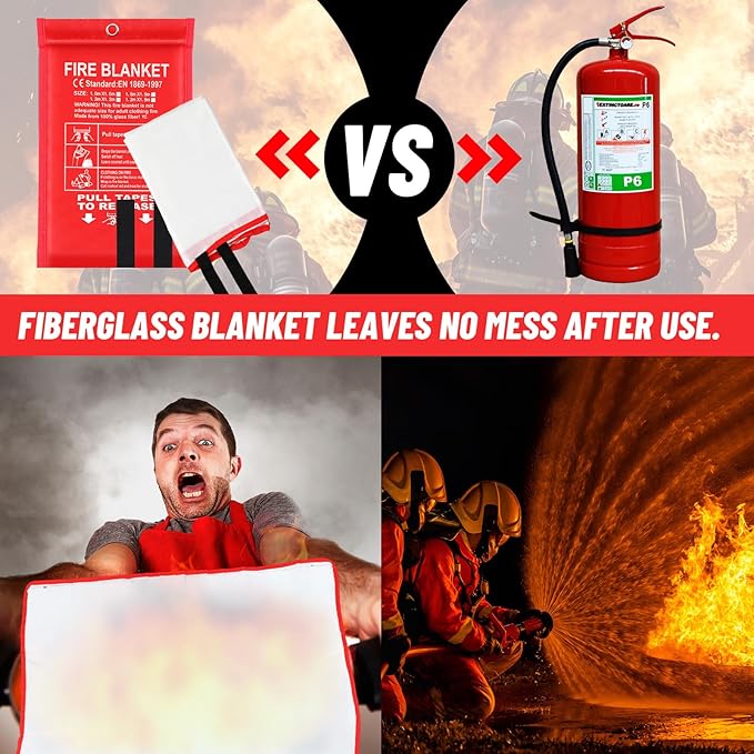 15 Pack Bulk Emergency Fire Blankets for Home and Kitchen with Fireproof Gloves & Hooks Safety