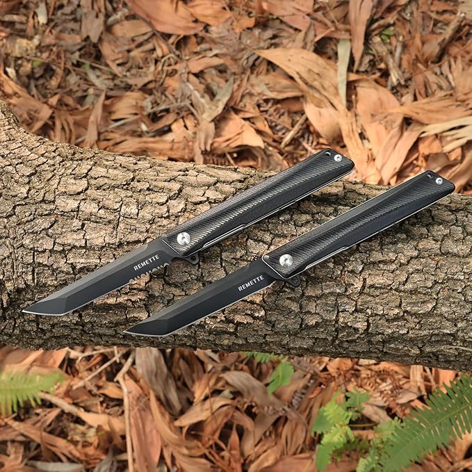 Pocket Knife GD22K, Flipper Open D2 Steel Tanto Folding knife with Durable G10 Handle,Men Women