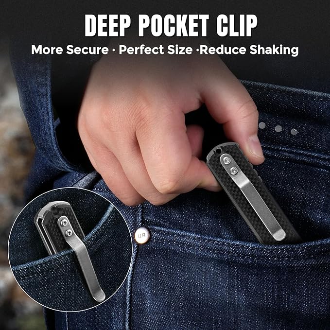 Folding Pocket Knife, 3.19” 14C28N Steel Blade G10 Handle Praxis Small Flipper Liner Lock EDC