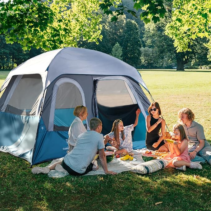 Camping Tents 4/6 Person Pop Up Instant Tent - Setup in 60s for Family Camping, Windproof Design