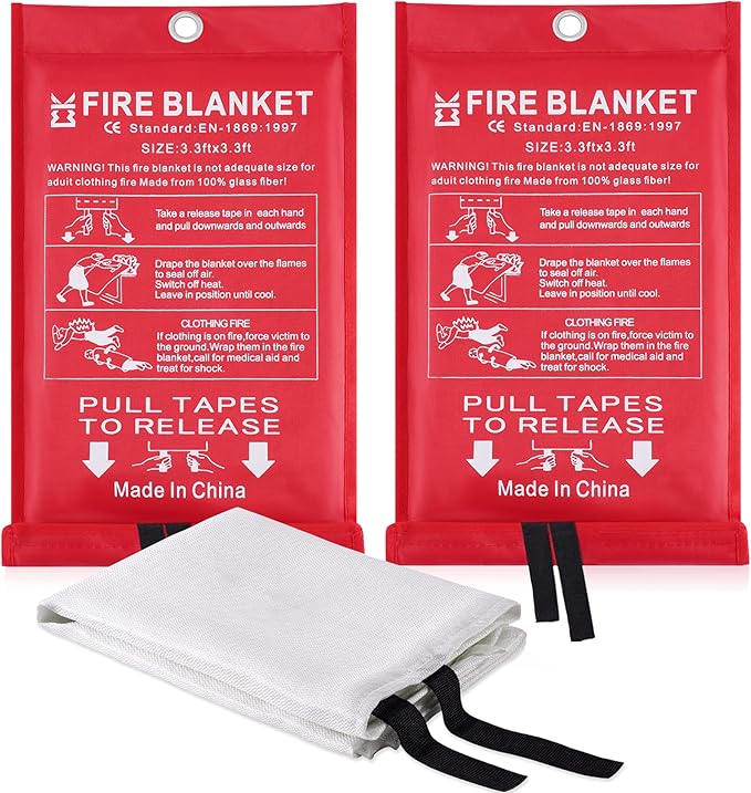 Fire Blanket for Home Emergency Survival ??Fiberglass Suspend Fire Flames Suspension Blankets for