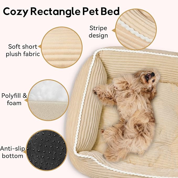 Rectangle Cat Dog Bed for Large Medium Small Pets Indoor Outdoor Machine Washable Sleeping Sofa