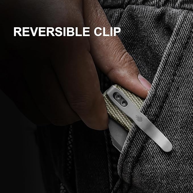 Kizer Bulldog Pocket Knife, 3 In Nitro V Blade Folding Knife Micarta Handle Camping Hunting Knife