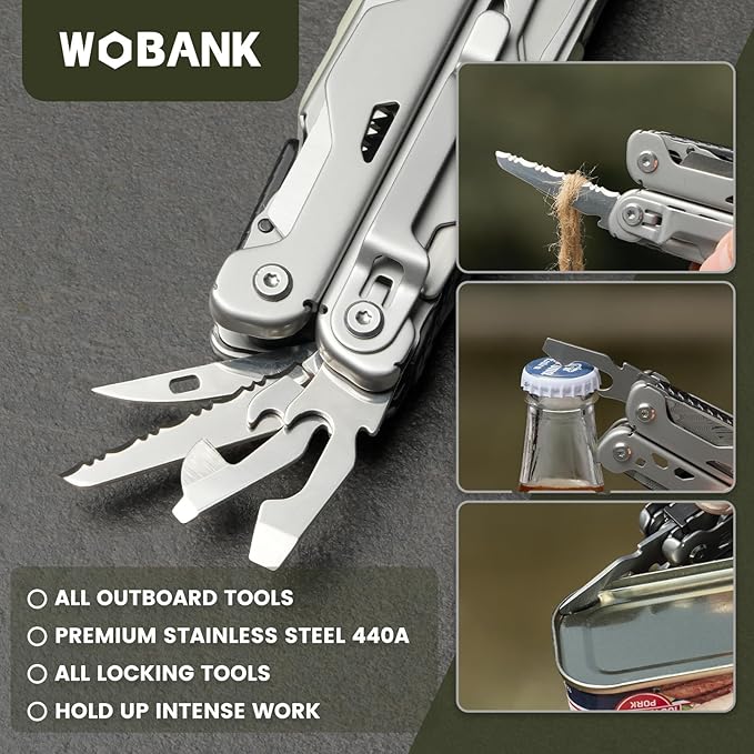 Multitool, 29-in-1 Stainless Steel Multi Tool Pliers with Screwdriver Sleeve, Damascus Pocket