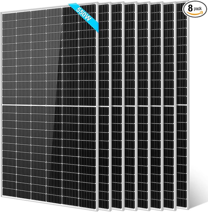 SUNGOLDPOWER UL61730 8PCS 550W Solar Panels Monocrystalline, Waterproof IP68,High Efficiency Solar