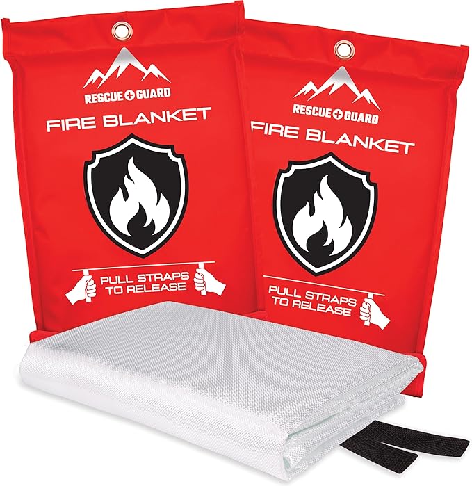 Emergency Fire Blanket - 2-Pack 40?�x40??Stay Prepared With Our Fireproof Blanket Extinguish Flames