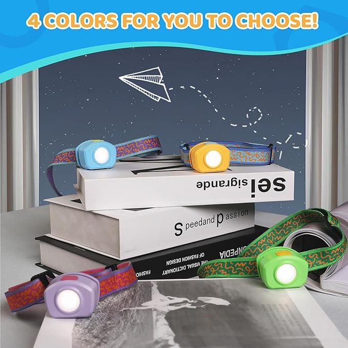 EverBrite LED Headlamp Rechargeable Kids Headlamp with RGB Mode and Adjustable Headband, 3 Modes