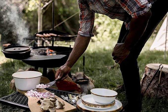Barebones Enamel Bowl Set - Dish Set of 2 Bowls - Enamelware Set for Camping and Everyday Use