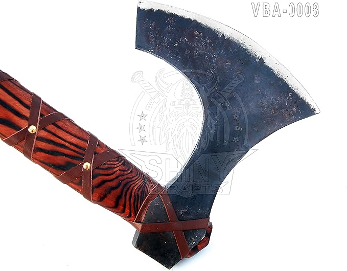 SHINY CRAFTS | 40" Handmade Double Head Norse Axe, Hand Forged Steel Dane Axe with Broad Blade