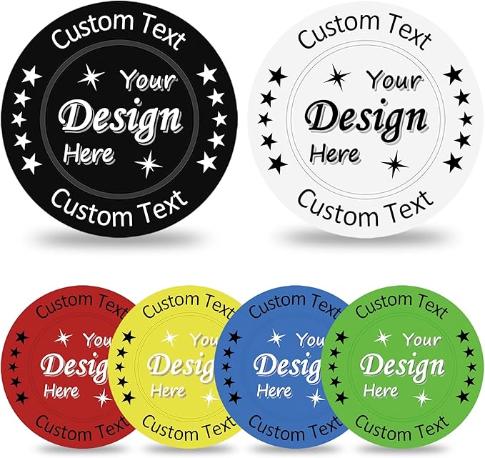 100 Custom Poker Chips，Add Your Logo or Text on a Chip,Good for Beer Token or Drink Token in Bar