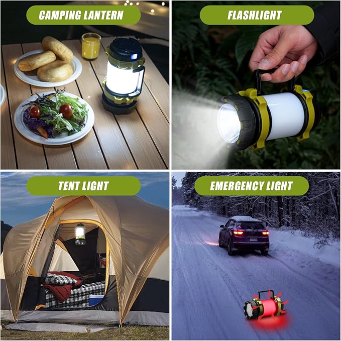 Camping Lantern Rechargeable, Alpswolf Camping Flashlight 4000 Capacity, 6 Modes, IPX4 Waterproof