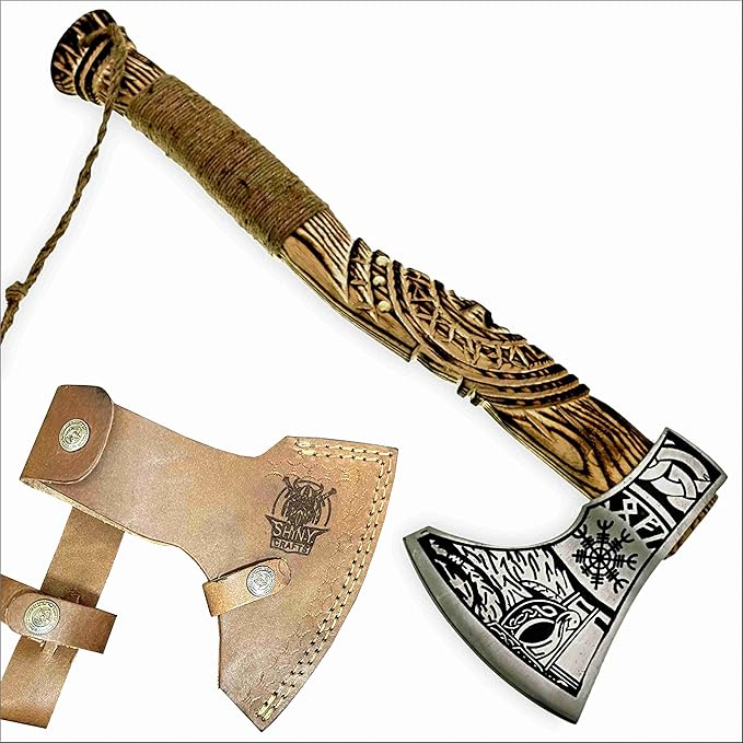 SHINY CRAFTS-Viking Axe Bearded Axe Tomahawk Birthday Gifts-Hatchet,Throwing Axes Gifts for him