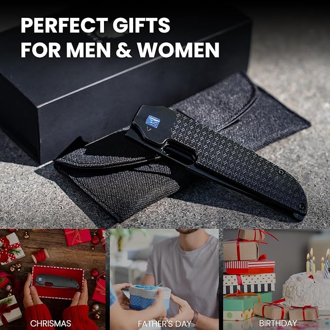 Kizer Varatas Pocket Knife, 3.27" S35VN Steel Blade, Black Titanium Handle, Folding Knife, Small