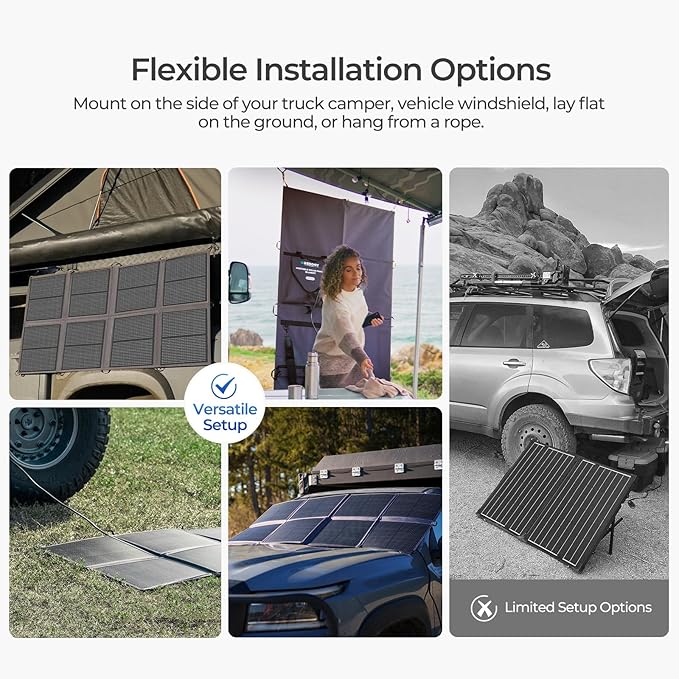Renogy 200 Watt Solar Panel Blanket, N-Type Portable Foldable Solar Panels, 25% High Efficiency