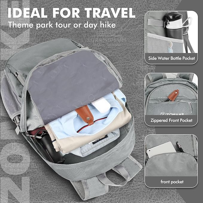ZOMAKE Lightweight Packable Backpack 30L, Foldable Hiking Backpacks Water Resistant Compact Folding