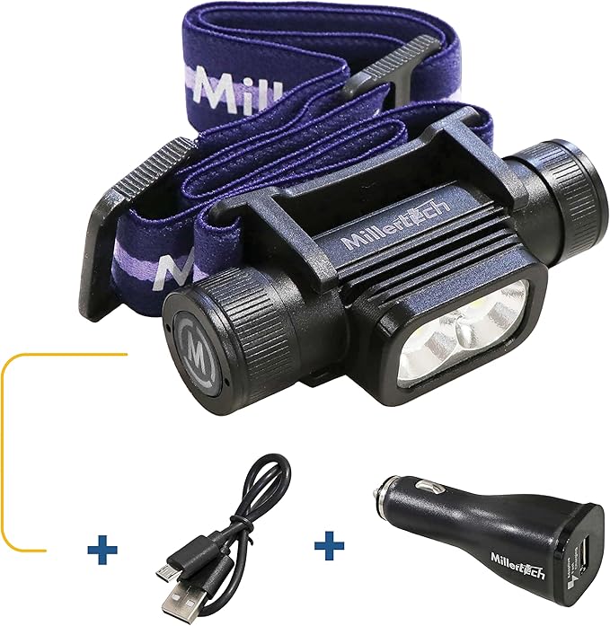 #555 - Double Power - Rechargeable CREE LED Headlamp, 1800 Lumens, USB-C Charging, IPX6 Waterproof