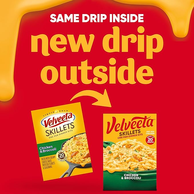 Velveeta Skillets Chicken & Broccoli One Pan Dinner Kit, 13.6 oz Box