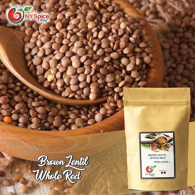 NY SPICE SHOP BROWN LENTIL (WHOLE RED) ??3 lbs. (Pound) Desi Masoor (Masur) Whole - Brown Lentils