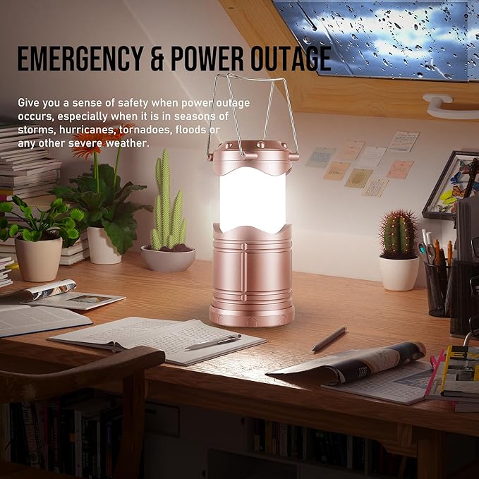Lichamp LED Camping Lantern, 4 Pack Battery Powered Flashlight for Power Outages, Portable