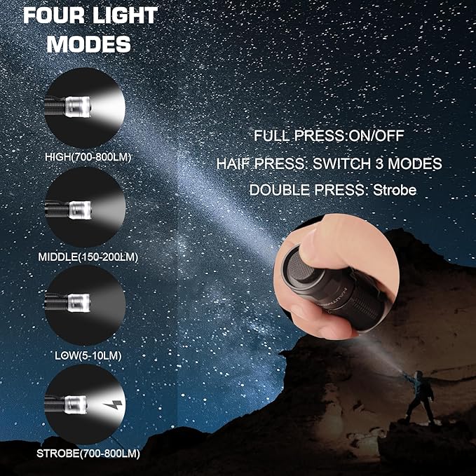 HAUTMEC 700 Lumens Rechargeable Flashlights Waterproof LED Flashlight with Zoomable Beam Bright
