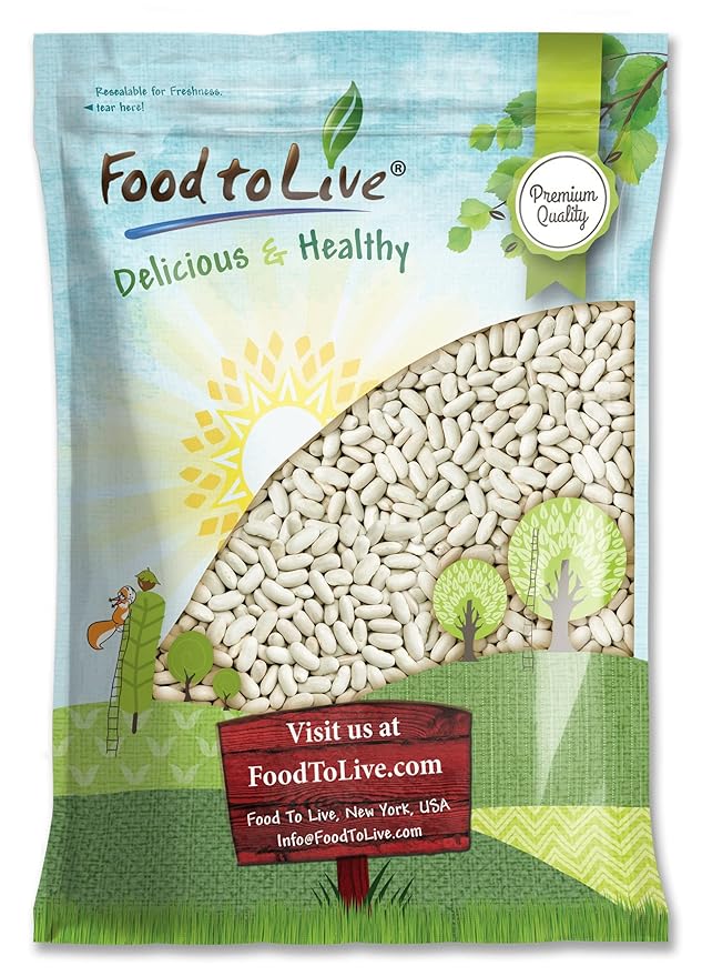 Food to Live - Cannellini Beans, 10 Pounds Dried White Kidney Beans, Sproutable, Vegan, Kosher