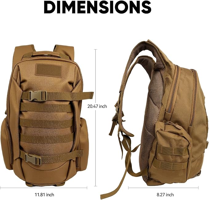 35L Tactical Backpack for Men, MOLLE Military Bug Out Bag, Waterproof Rucksack for Hiking with