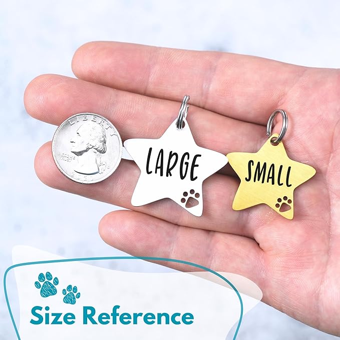 Ultra Joys Dog Tags Personalized for Pets - Hollow Paw Custom Pet ID Tag - Engraved Dog Tag for