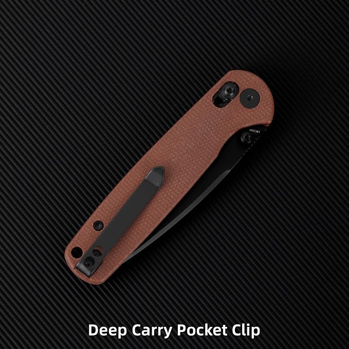 Folding Pocket Knife, 3.23" 14C28N Blade EDC Knife with Clip and Crossbar Lock, Small Pocket Knife