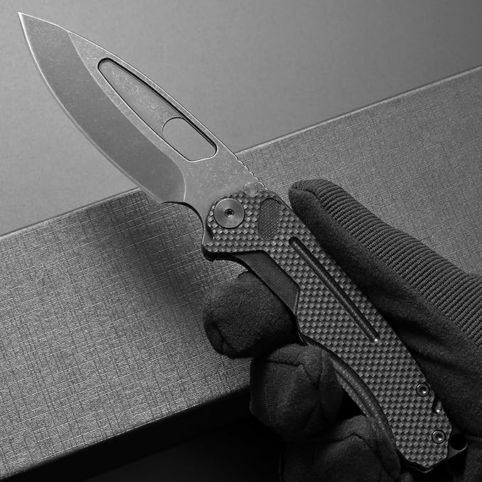 Ccanku C1136 Folding Knife,D2 Steel Blade+ G10&Steel Handle EDC Tool,Outdoor Hunting Camping