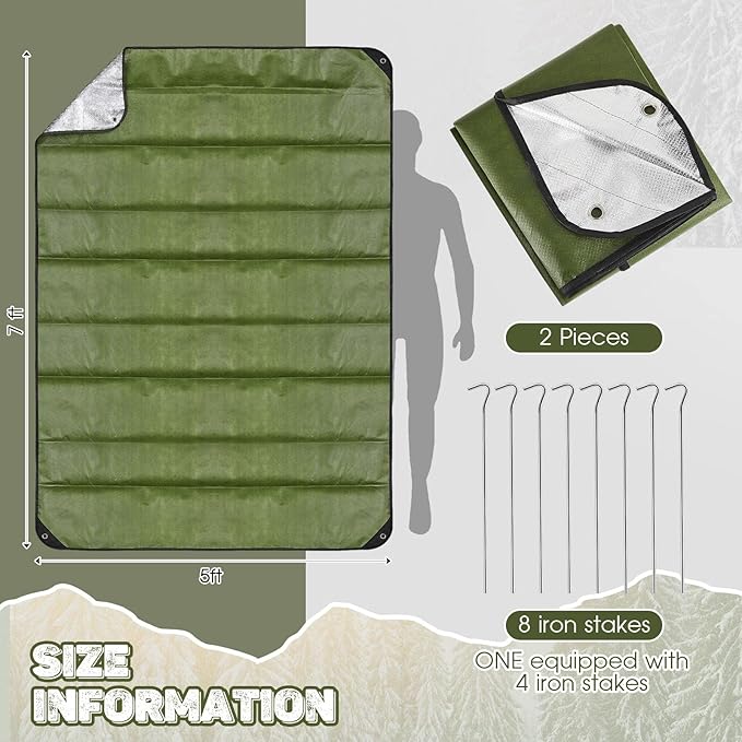 Kingdder 2 Pcs Heavy Duty Emergency Blanket for Survival 60 x 82 Inches Thermal Tarp Insulated Tent