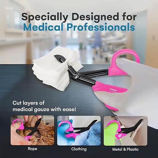 Madison Supply Medical Scissors, EMT and Trauma Shears - 7.5 Inch Quality Stainless Steel Bandage