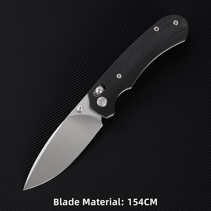 Folding Knife,Pocket Knife,3.31??154CM Blade,Erogonomic Canvas Micarta Handle,Survival Camping