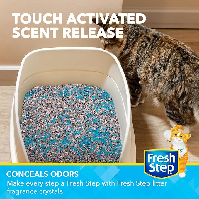 Fresh Step Cat Litter Crystals in Fresh Scent - Cat Litter Box Deodorizer - Combats Odors and