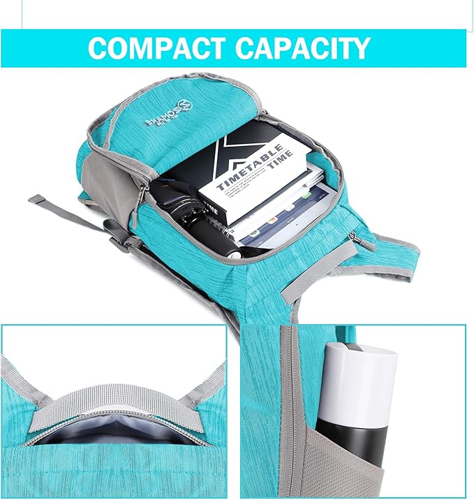 ZOMAKE Ultra Lightweight Packable Backpack 18L, Small Foldable Hiking Backpacks Water Resistant