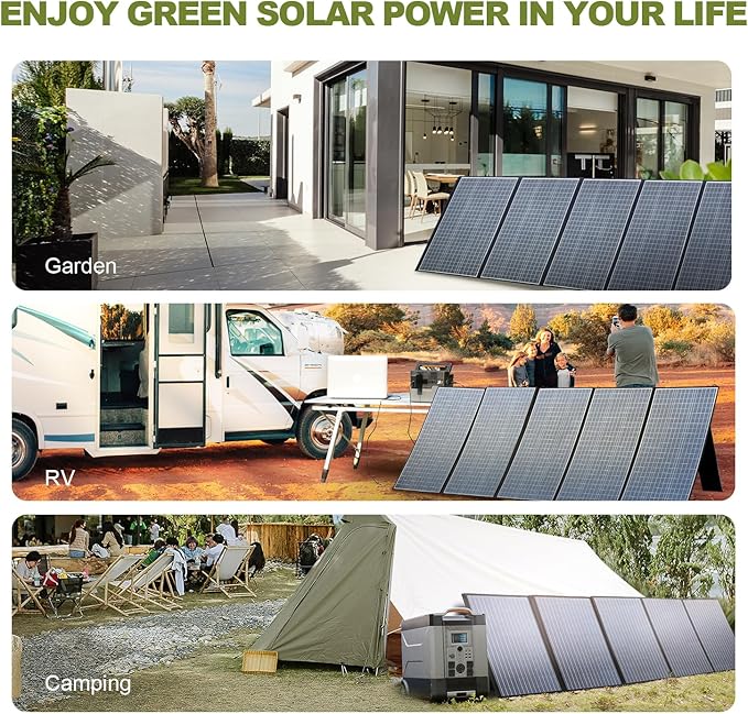 ALLPOWERS SP037 400W Portable Solar Panel, 23% Efficient IP66 Waterproof Foldable for RV Camping