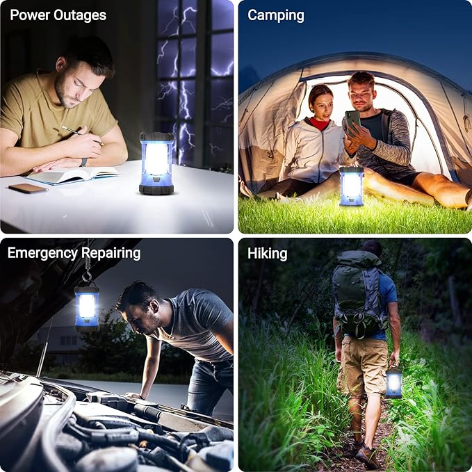 Camping Lantern, 3200LM LED Lanterns for Power Outages, 4600mAh Phone Charger & Rechargeable