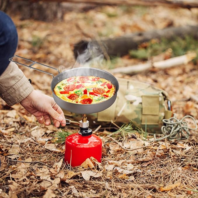 Lixada Ultralight Titanium Frypan Outdoor Camping Hiking Picnic Cooking Frying Pan 750/1000ML